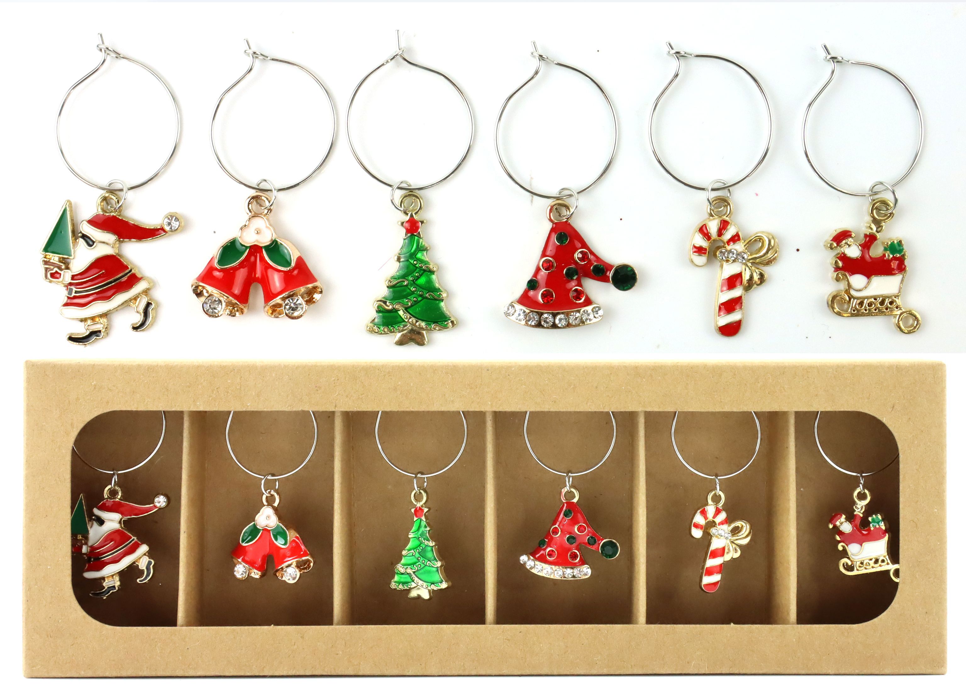 1260 MARCADOR DE VASOS XMAS PARTY  S/6