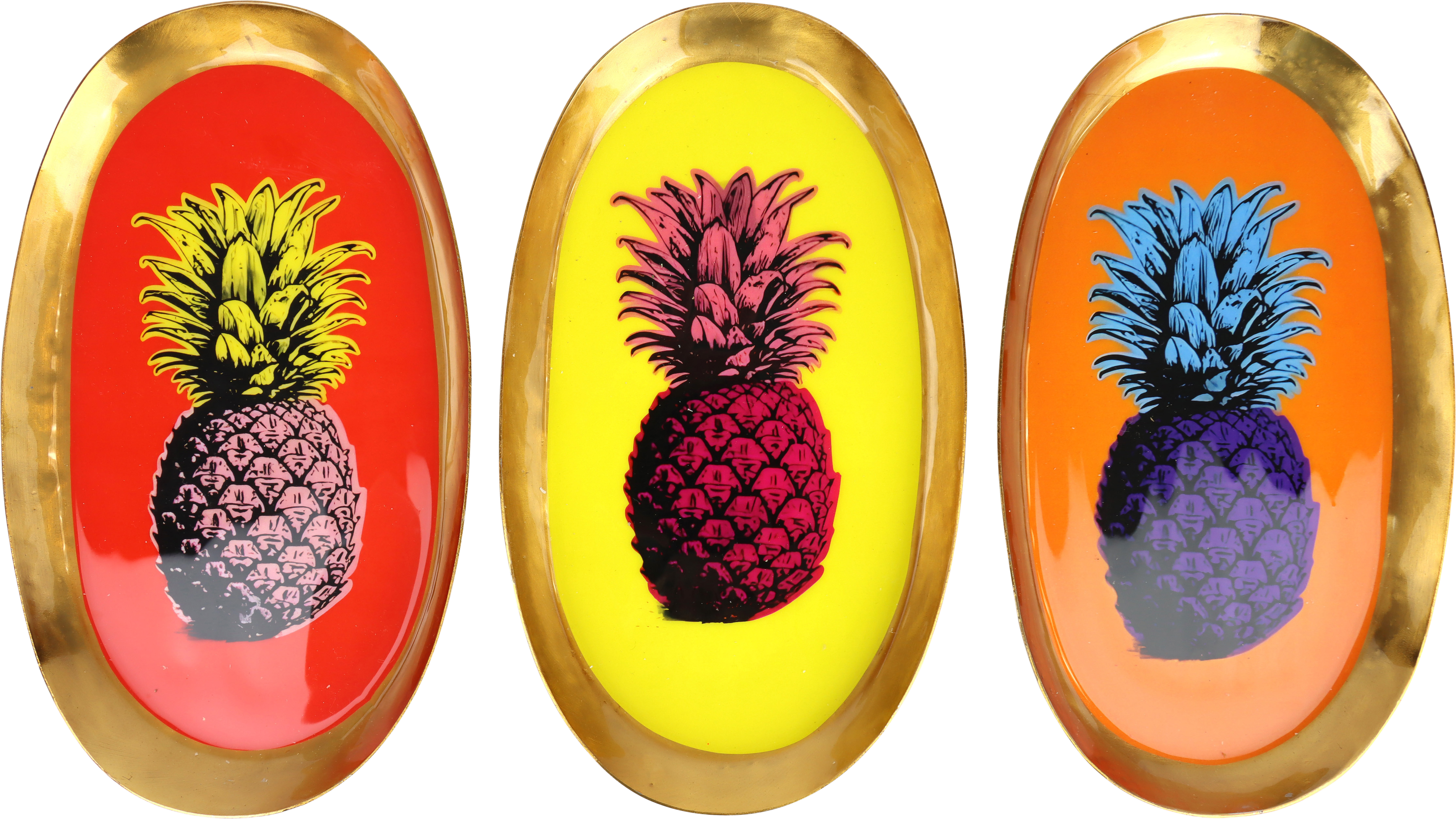 1598 TRAYS PINEAPPLE PARTY  S/3