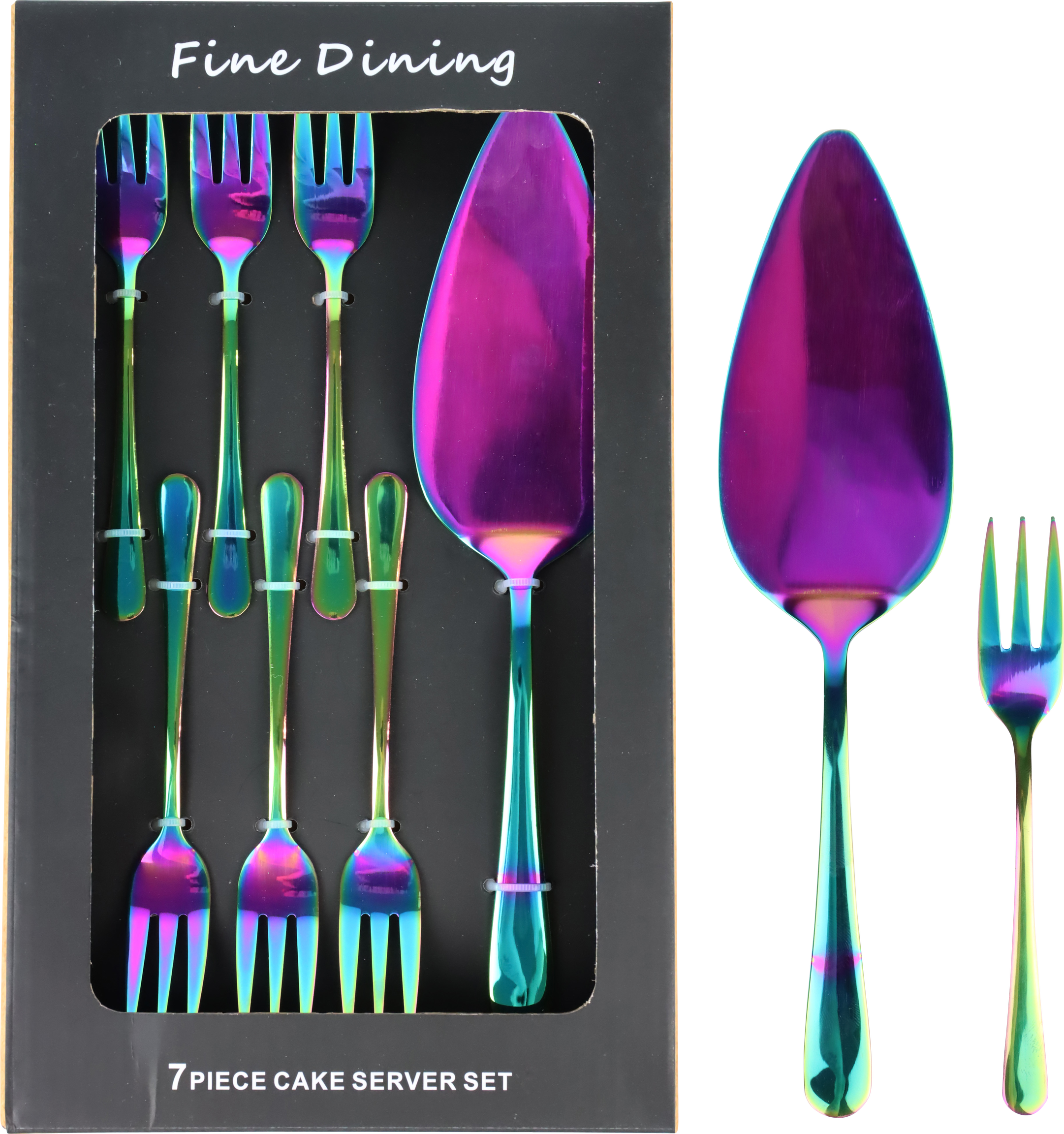 1798 CUBIERTOS PARA TARTA RAINBOW  S/7