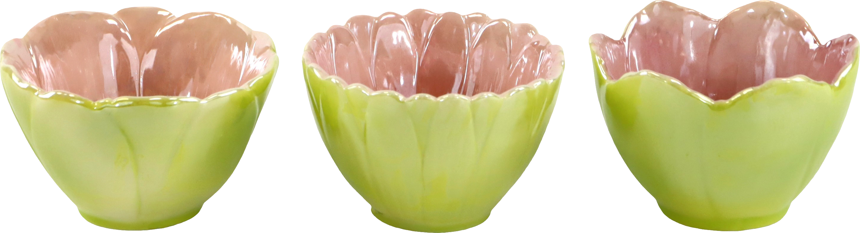 2076 BOWLS HAPPY FLOWERS  S/3