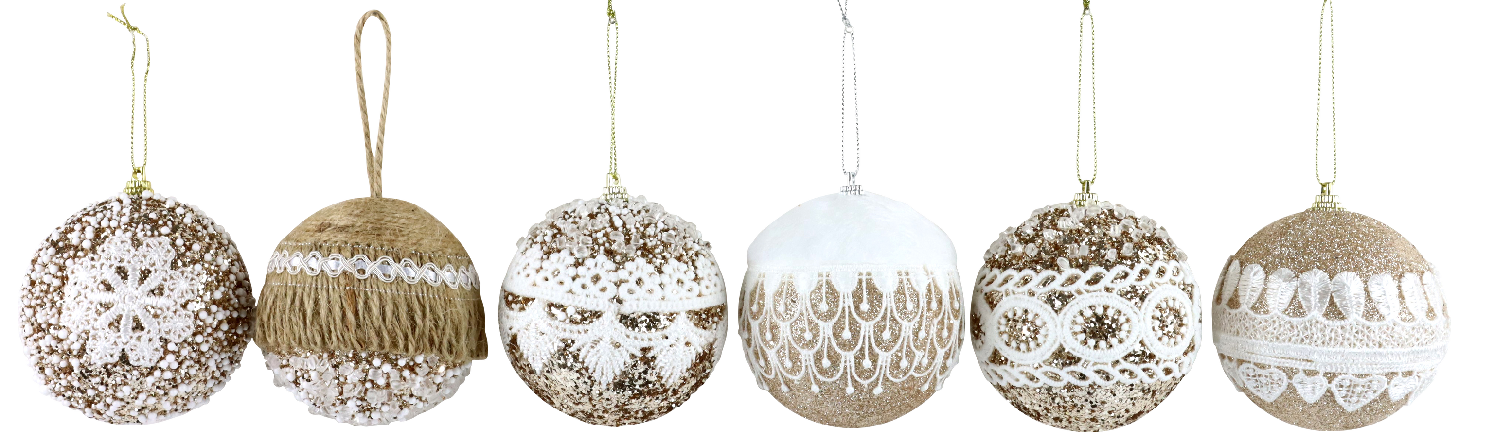 2421 BOULES  DENTELLE  6P