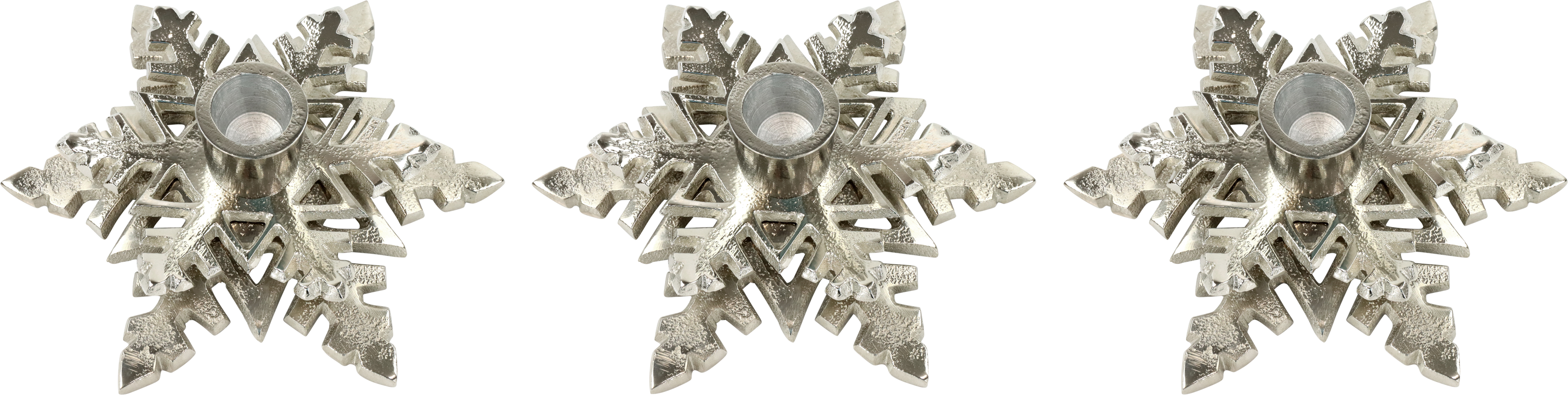 2463 TRIO DI CANDELIERI SNOWFLAKE  3PZ