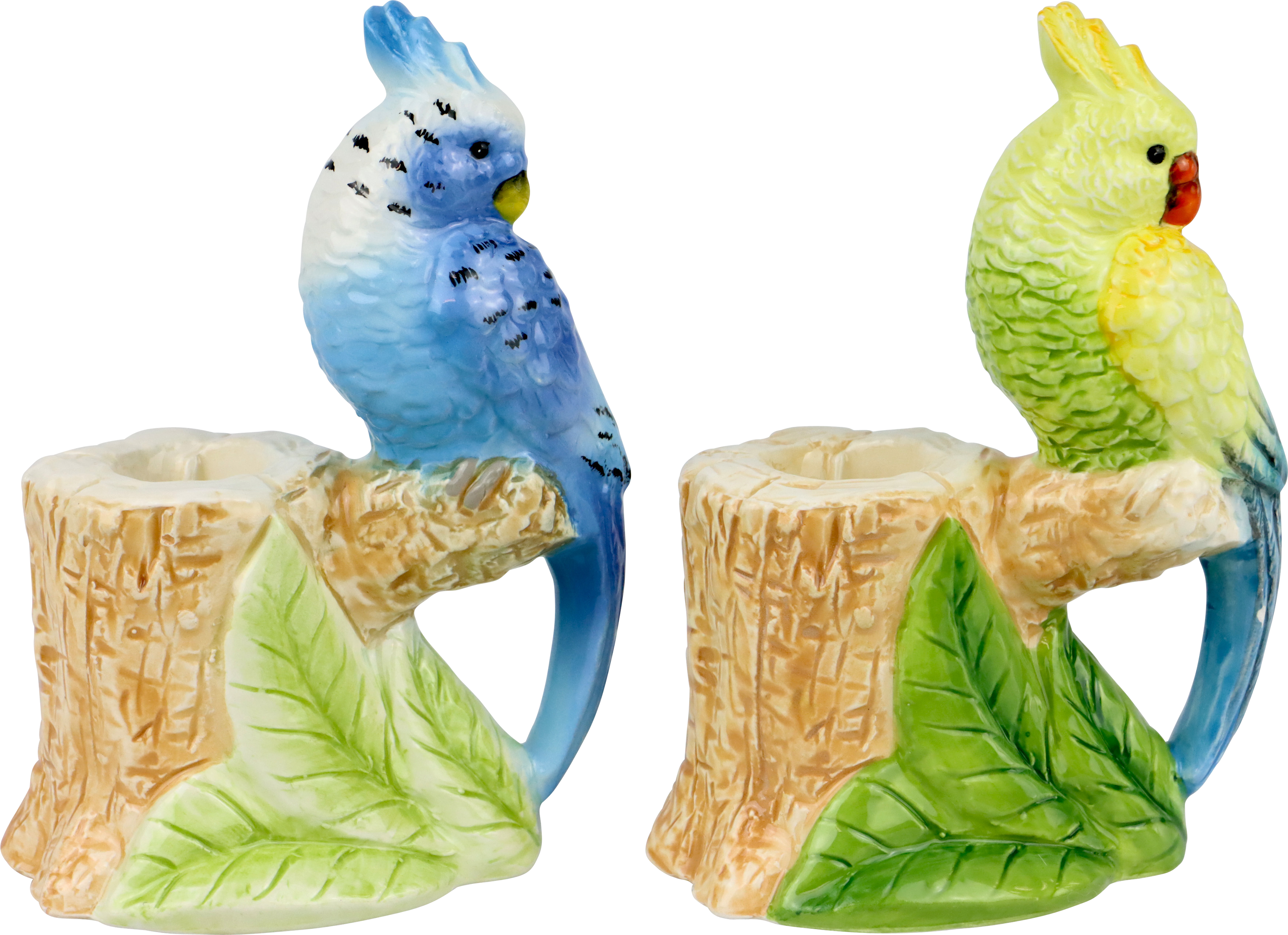 2900 CANDLE HOLDERS PARADISE BIRDS  S/2