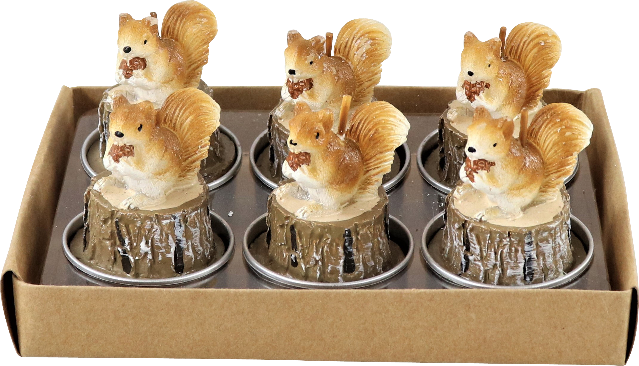 3125 TEELICHTER EICHHÖRNCHEN  S/6