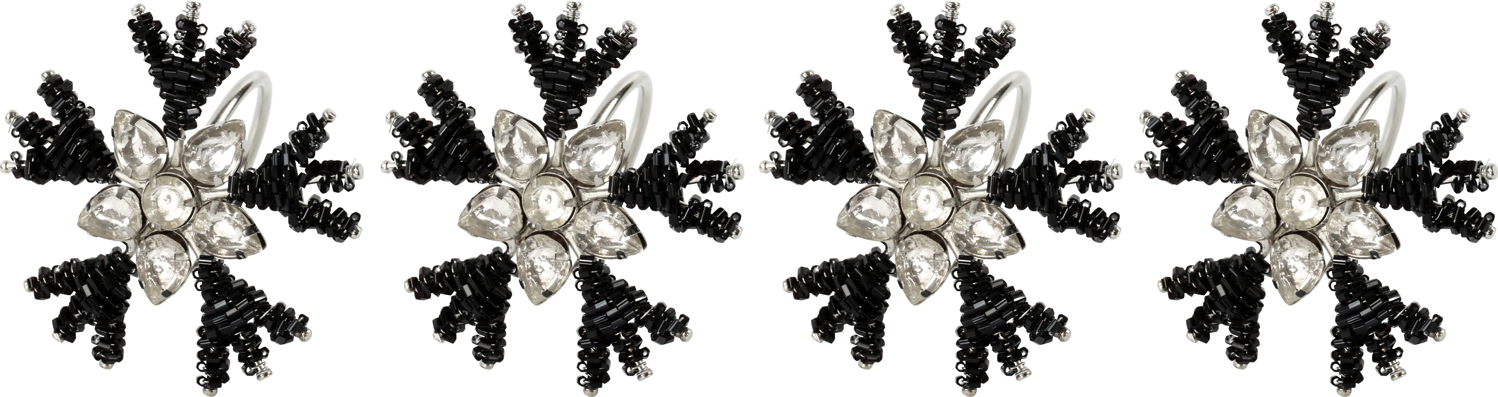 3400 NAPKIN RING NOIR  S/4