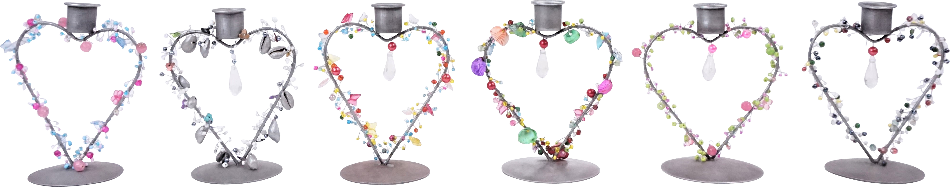 3496 CANDELERO  CORAZONES  S/6