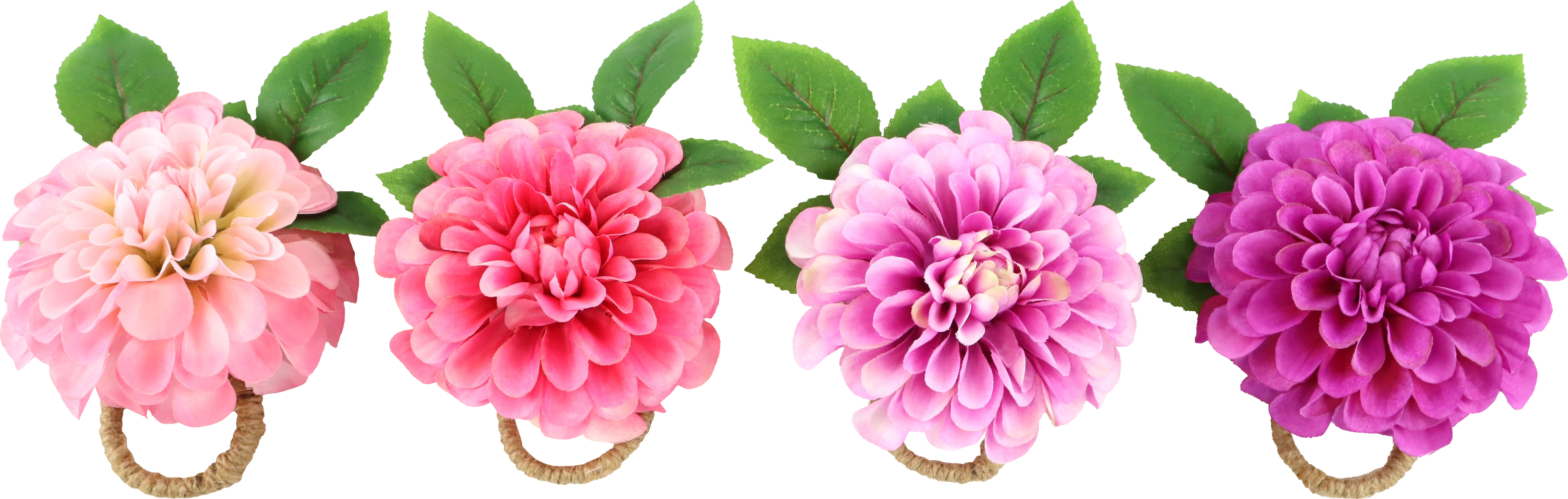 3729 NAPKIN RINGS DAHLIA BLISS  S/4