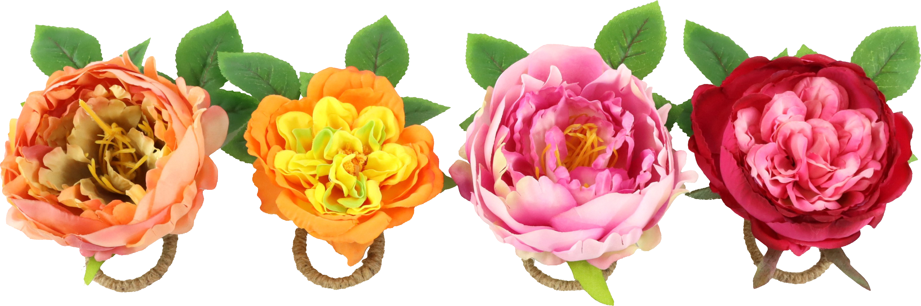 3810 NAPKIN RINGS PEONY KISS  S/4