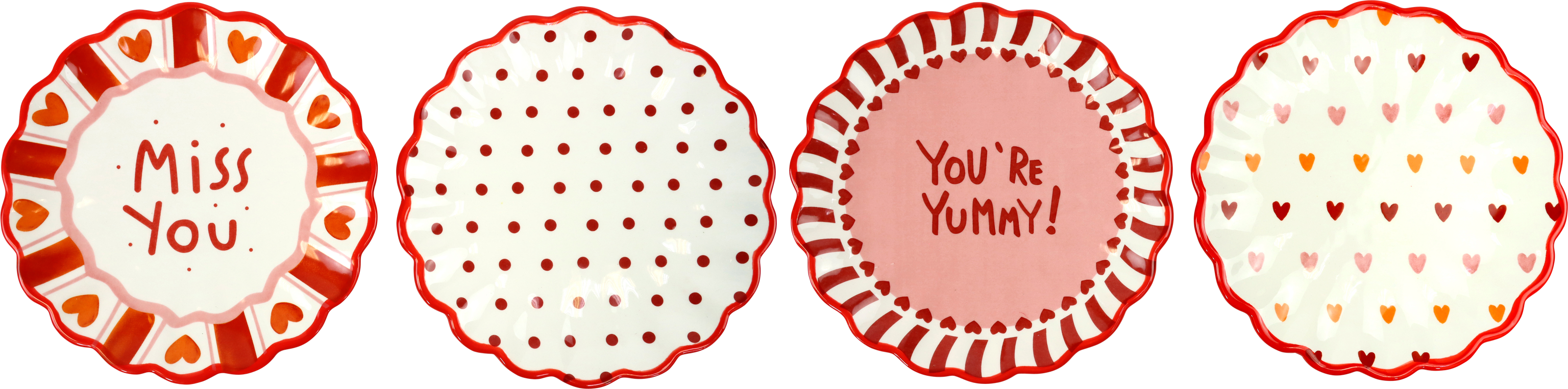 4256 PLATES POLKA LOVE  S/4