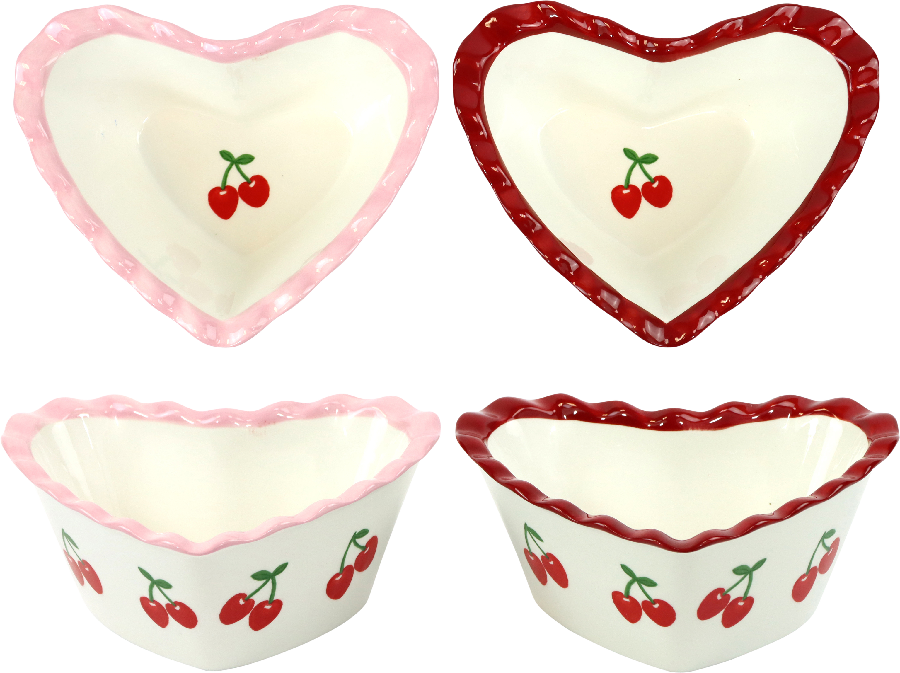 4297 HEARTBOWLS CHERRY LOVE  S/2