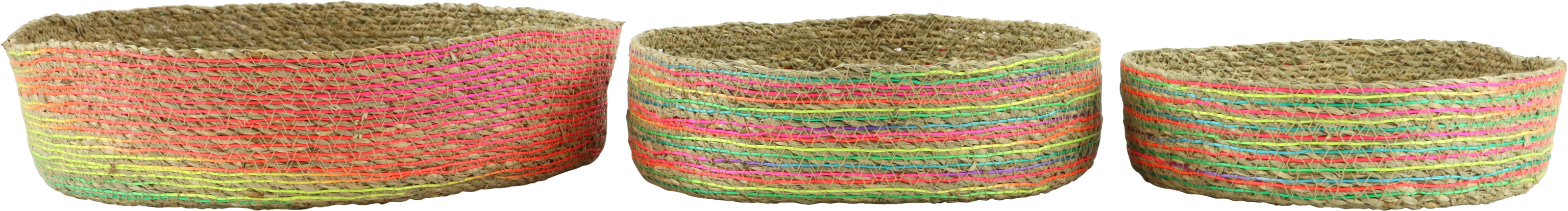4484 CUENCOS CESTA RAINBOW ROOTS  S/3