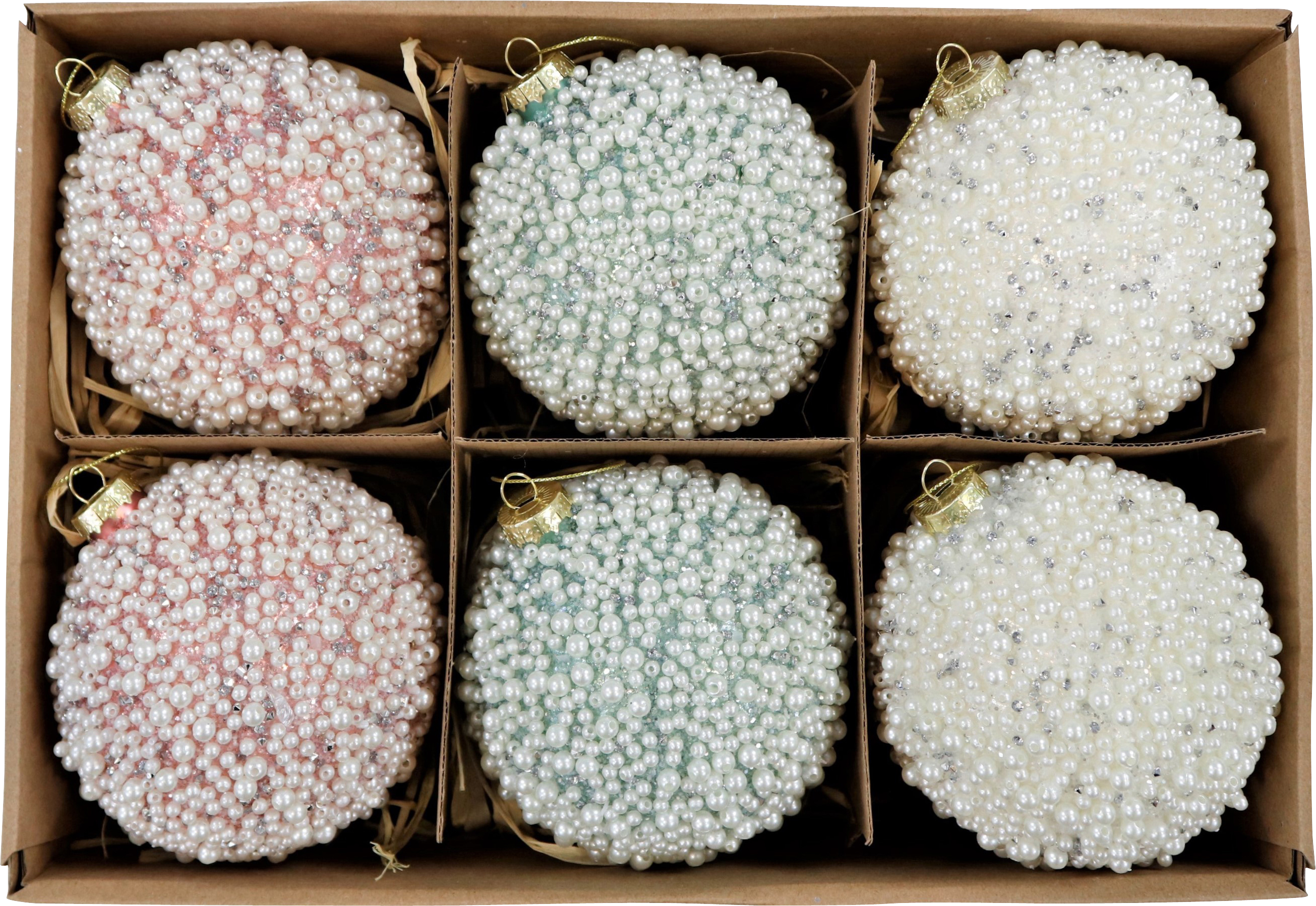 4531 GLASKUGELN PEARLS  S/6