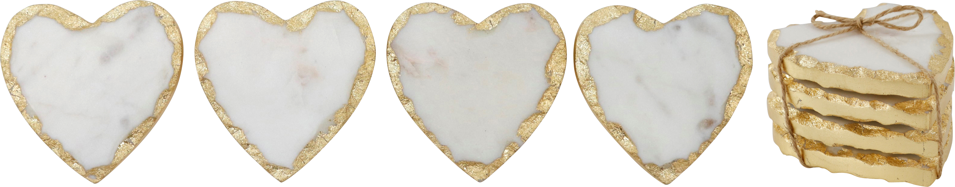 4631 HEART COASTER CARRARA  S/4