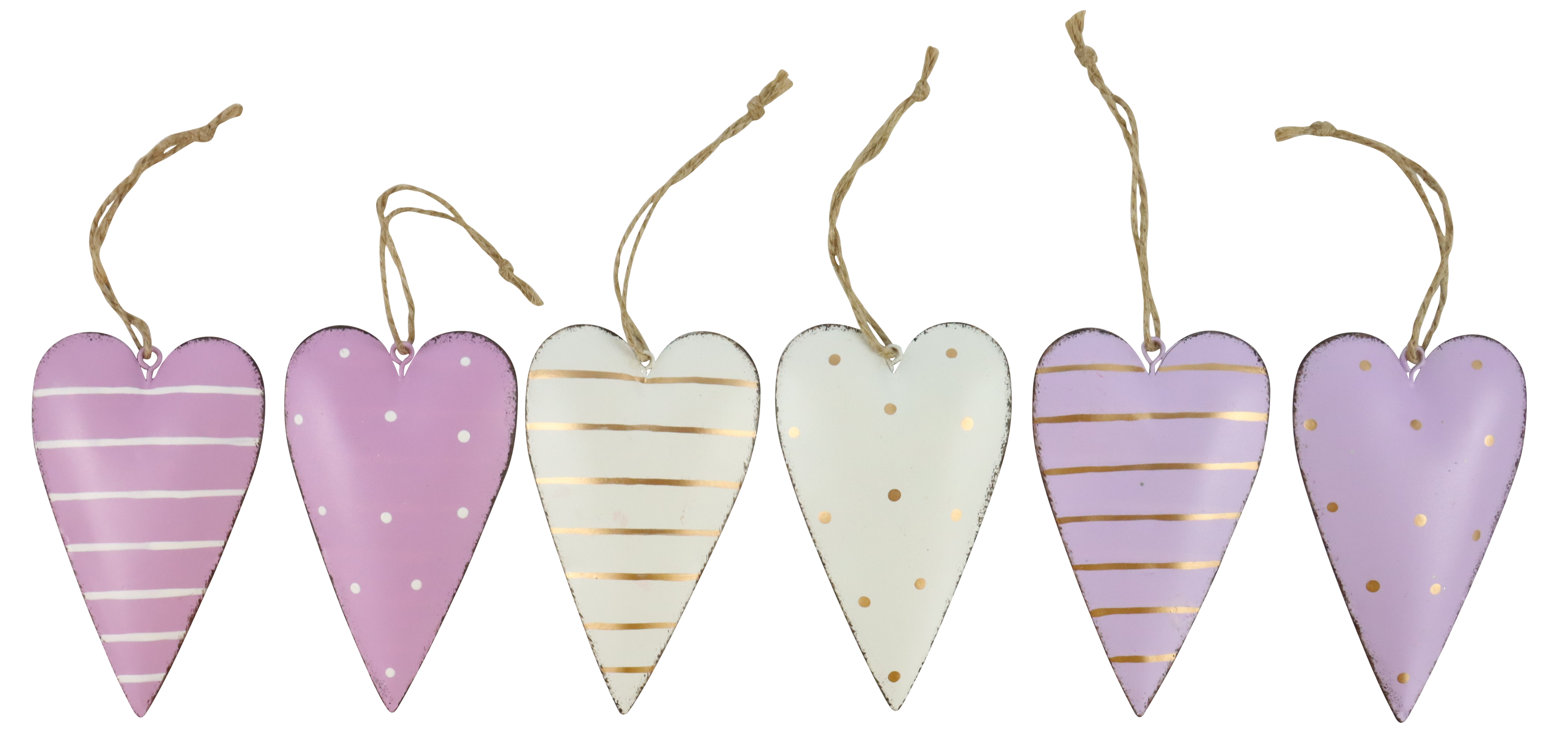 4831 CUORI IN METALLO VIOLETTA  6PZ