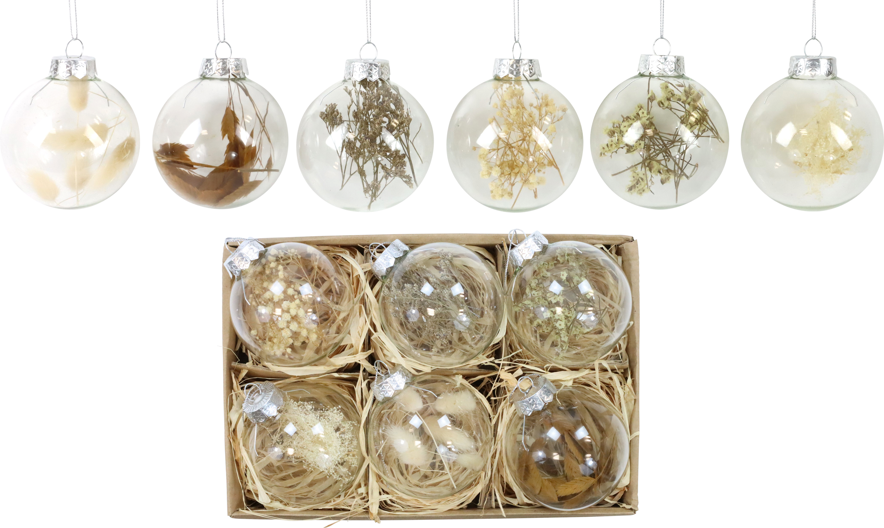 5280 BOULES EN VERRE FLOWERS  6P