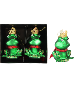 5576 GLASS JEWELRY  FROG KING  S/2