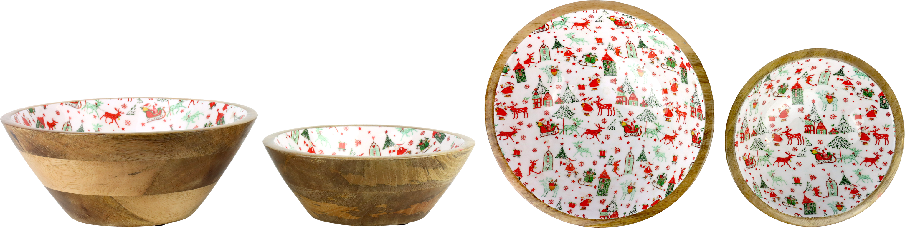 5579 HOLZSCHALEN HOLLY &amp; SNOW  S/2