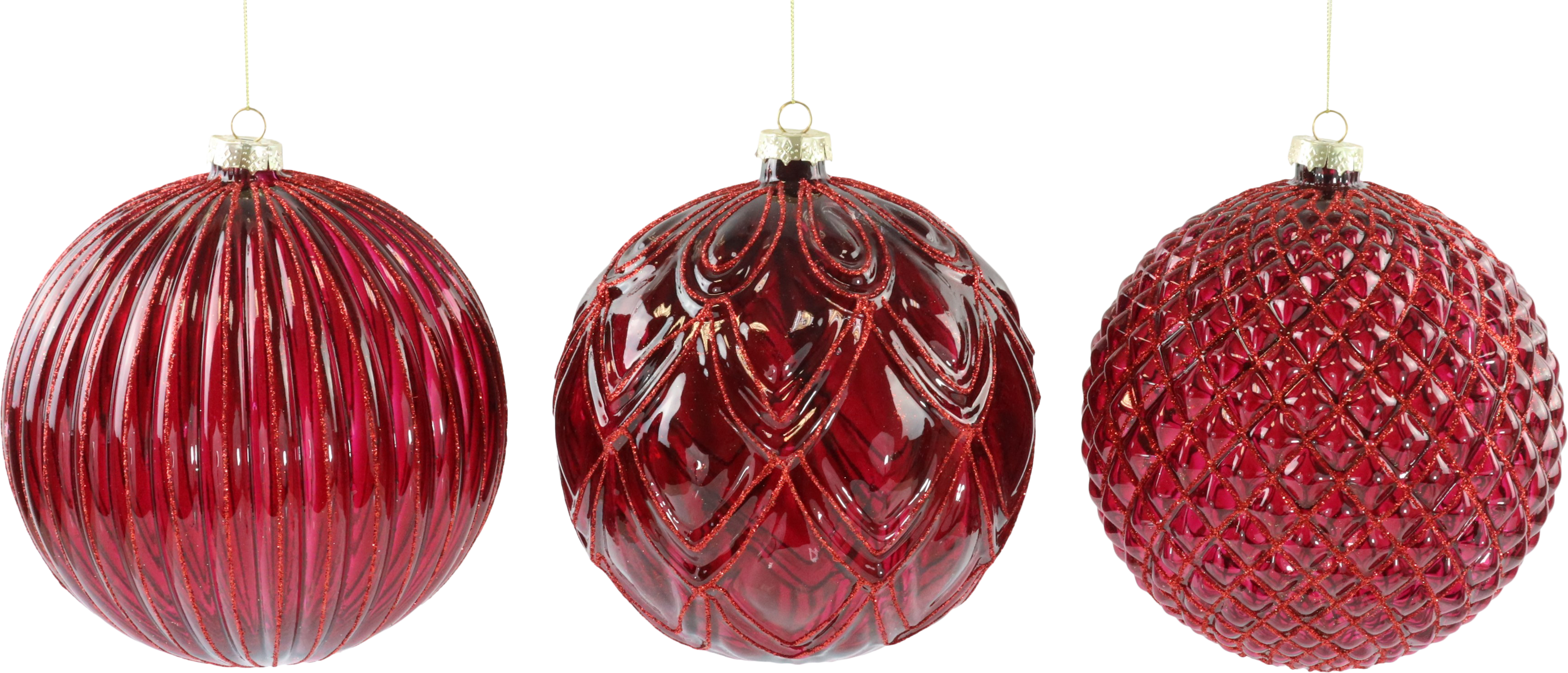 5627 SFERE DI VETRO RUBY RADIANCE  3PZ