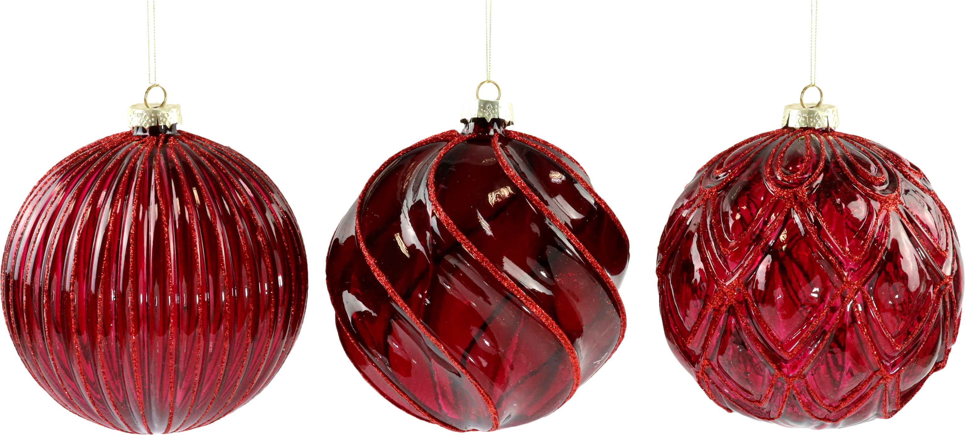 5631 SFERE DI VETRO RUBY RADIANCE  3PZ