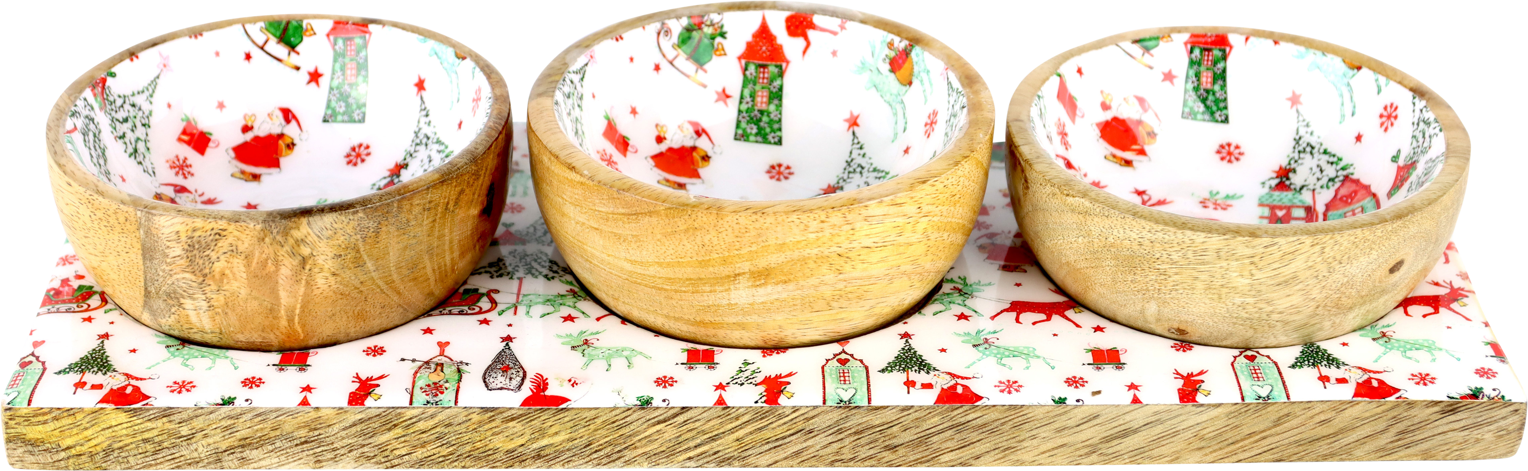 5701 CIOTOLA IN LEGNO HOLLY & SNOW  4PZ