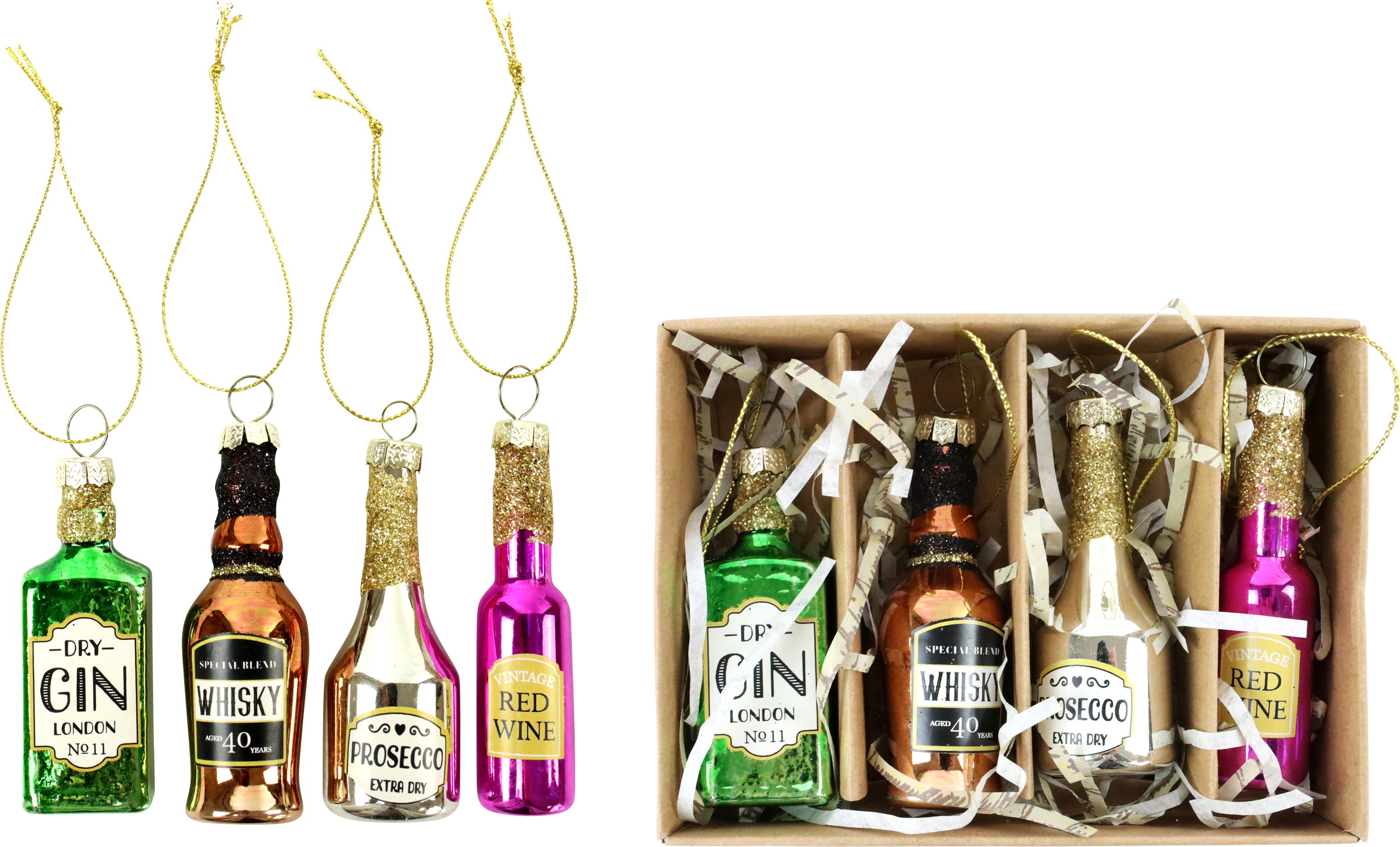 6608 ADORNOS DE CRISTAL  BOTELLAS  S/4