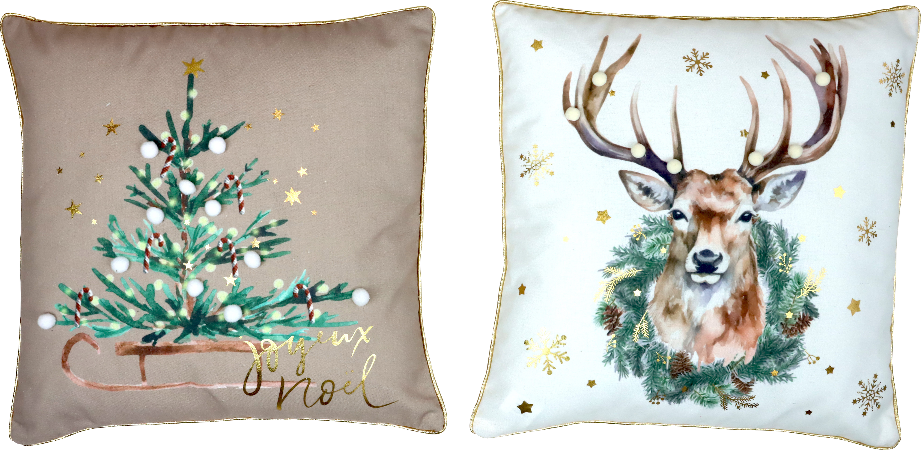 6639 PILLOW H CHRISTMAS GROVE 45X45 2PZ