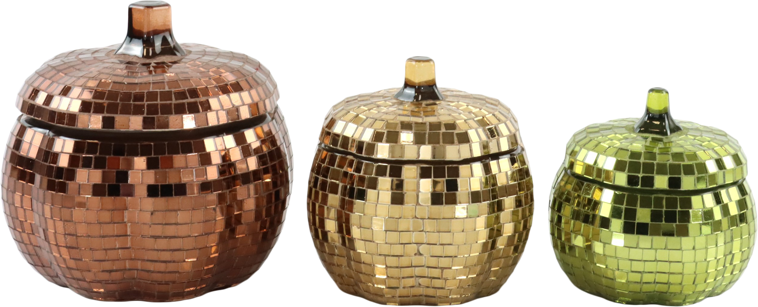 6647 LATAS DE VIDRIO PUMPKIN GLOW  S/3