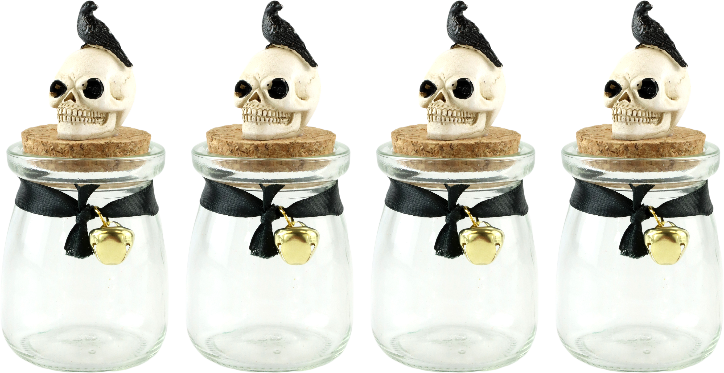 6952 LATAS DE VIDRIO SKULL  S/4