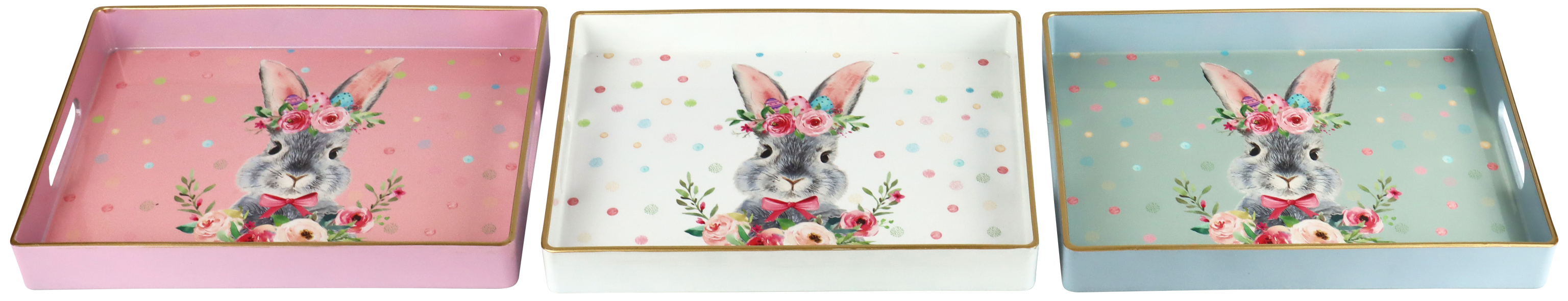 7027 TABLETAS FLORAL RABBIT  S/3
