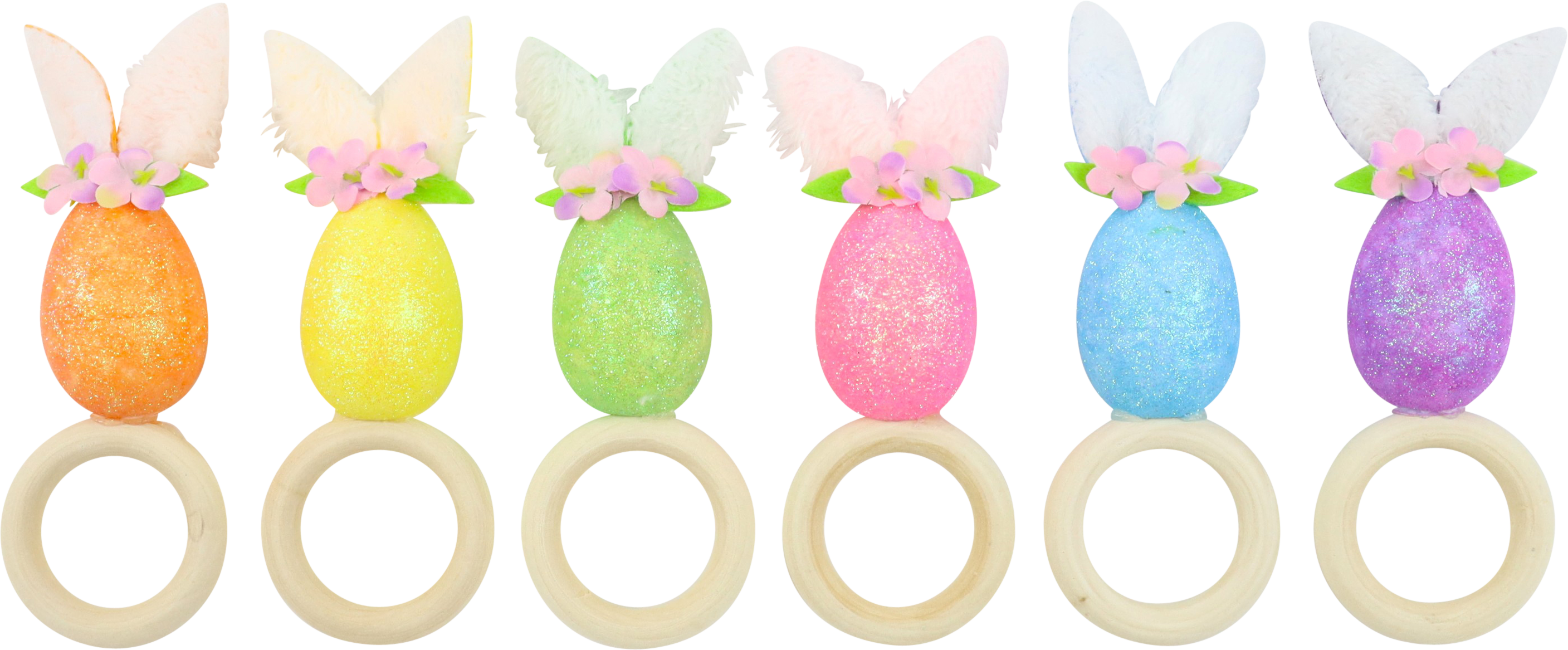 7375 ANILLOS SERVILLETA BUNNY EARS  S/6