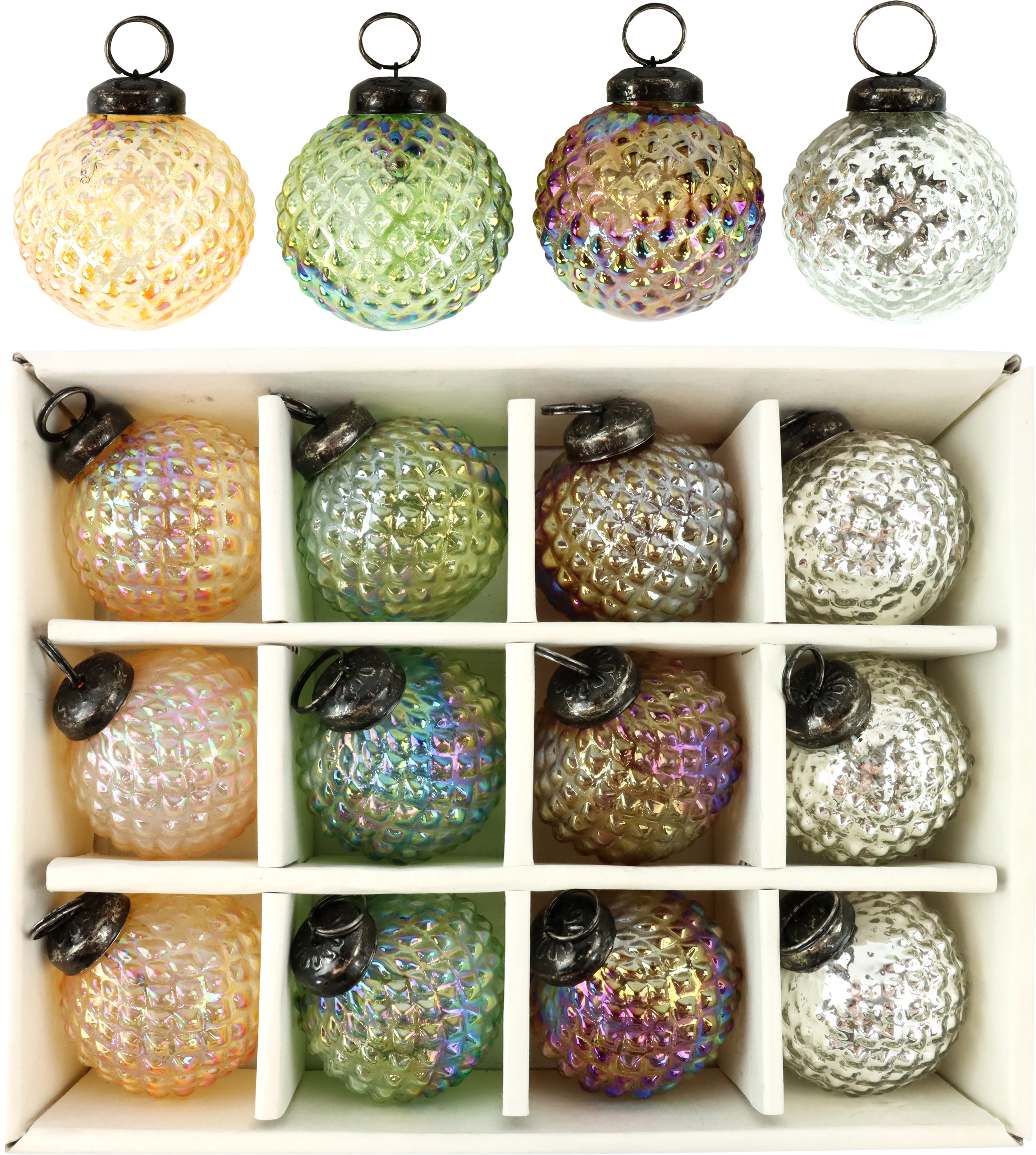 7399 SFERE DI VETRO MOSS&AMBER  12PZ