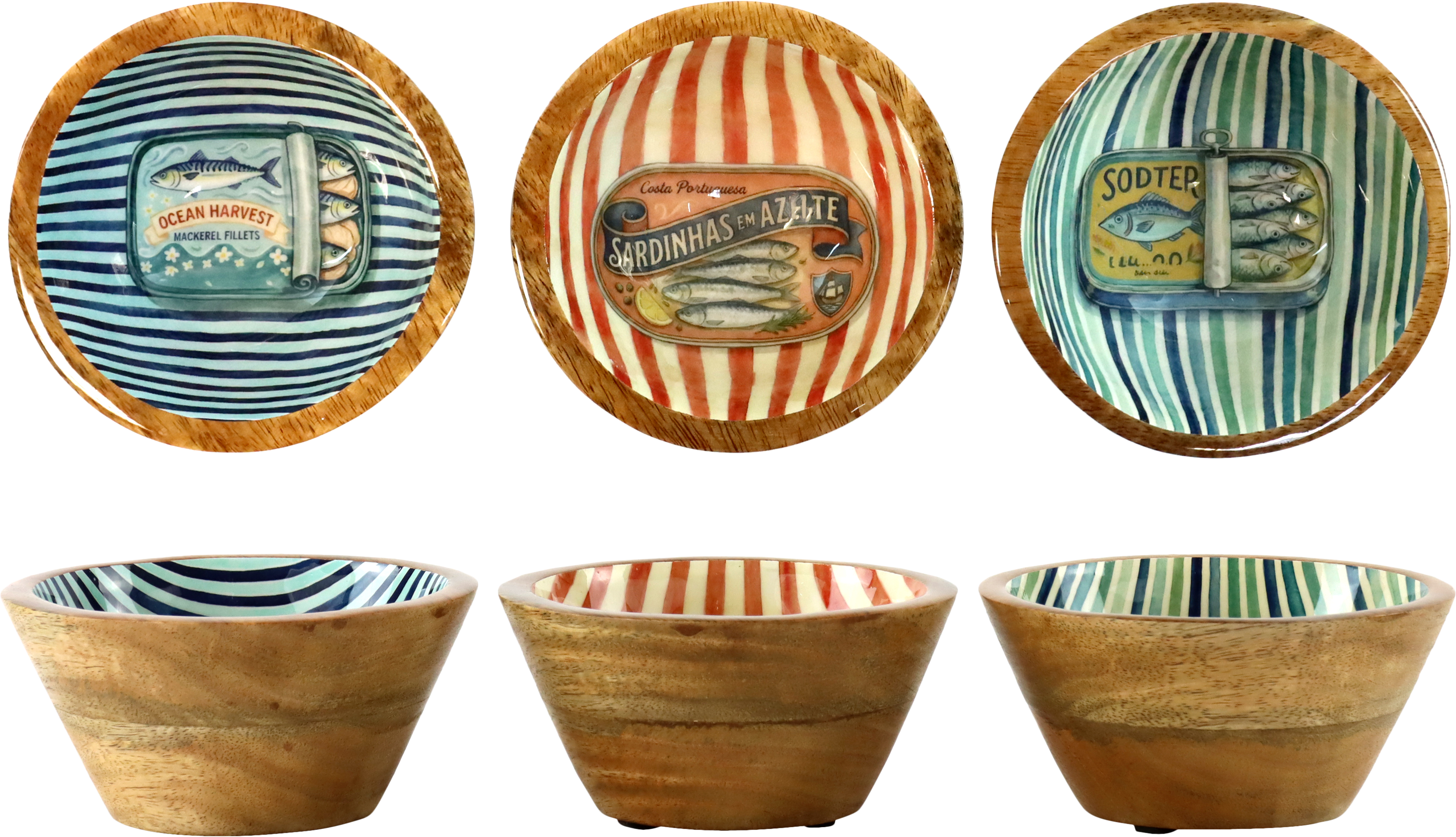 7629 BOWLS FISH PARADE  S/3