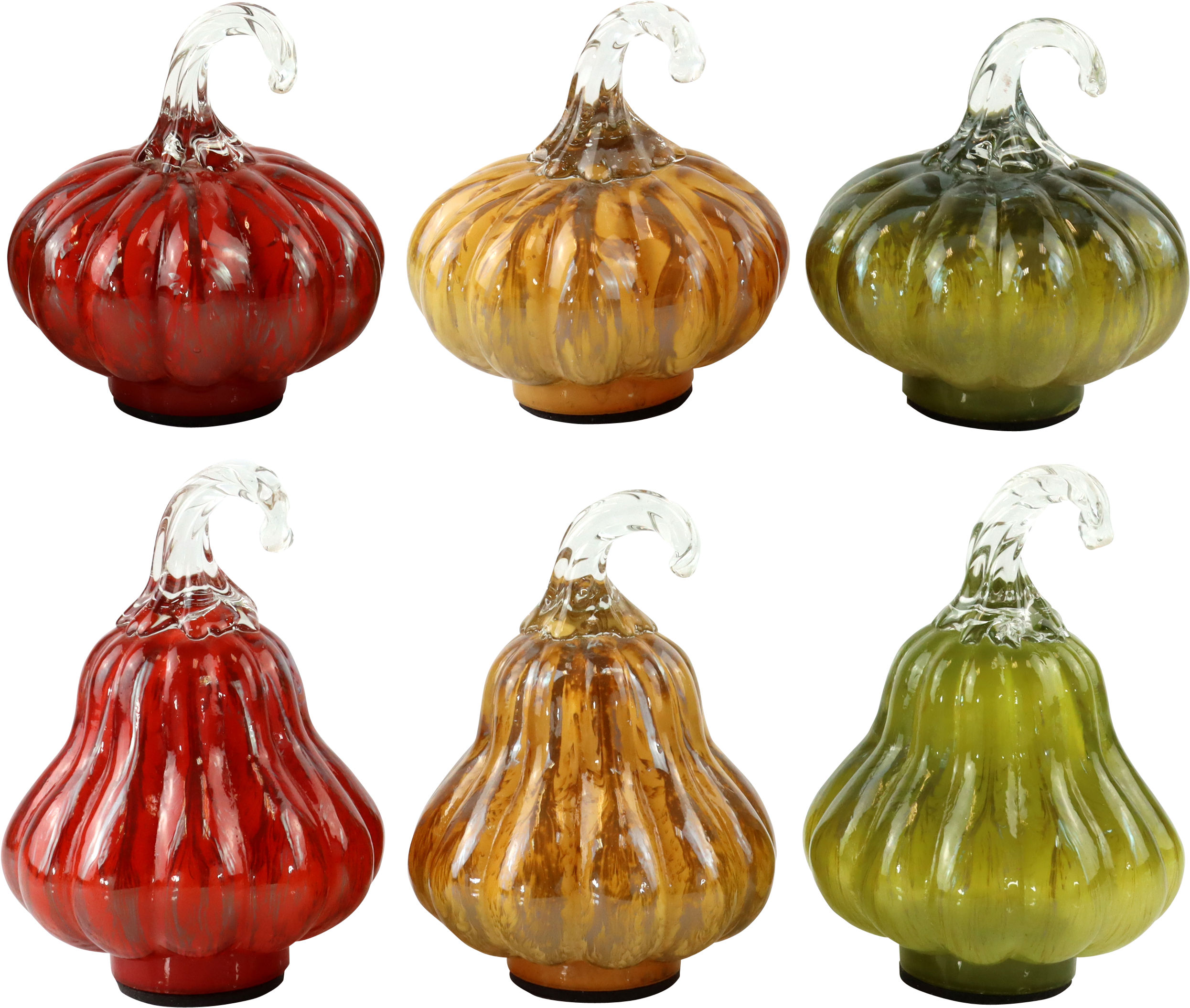 8282 GLASSPUMKINS HARVEST JEWELS  S/6