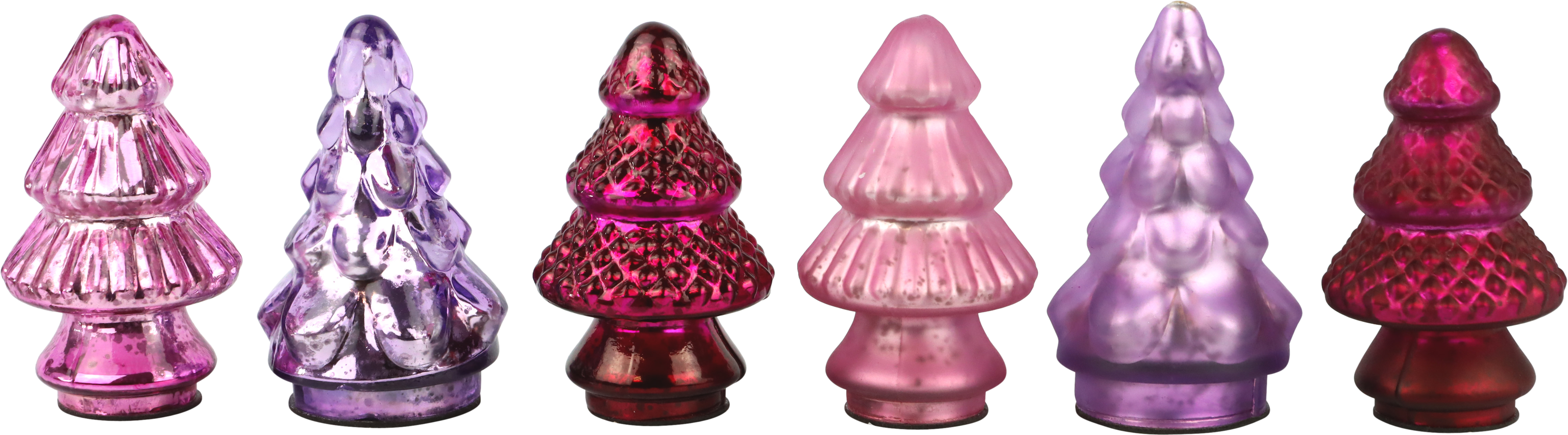 8284 GLASS TREES CARNIVAL  S/6