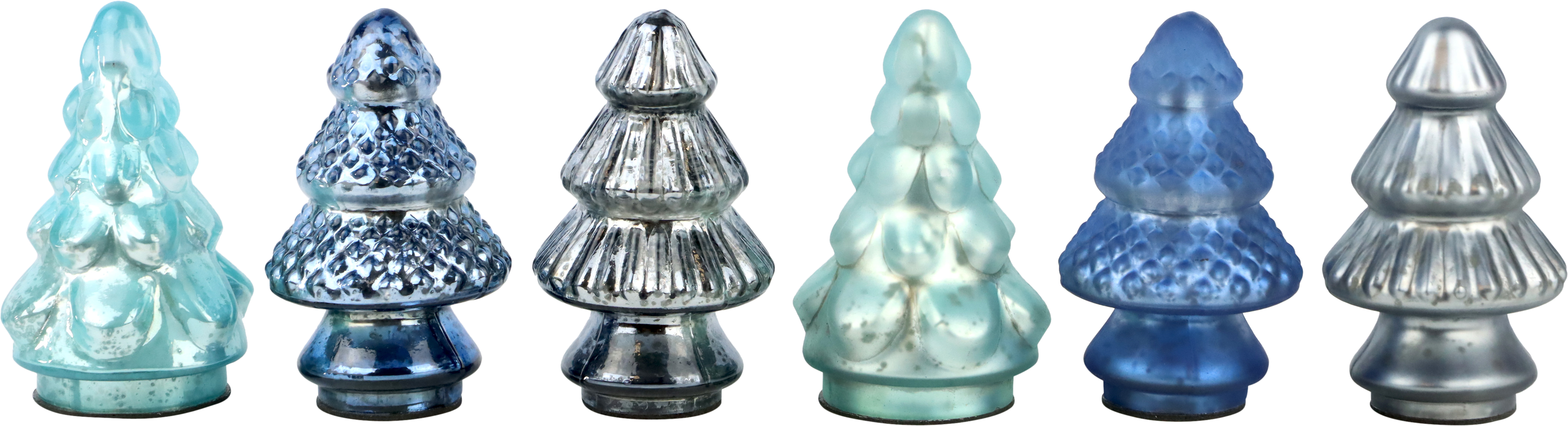 8294 GLASS TREES  CARNIVAL   S/6