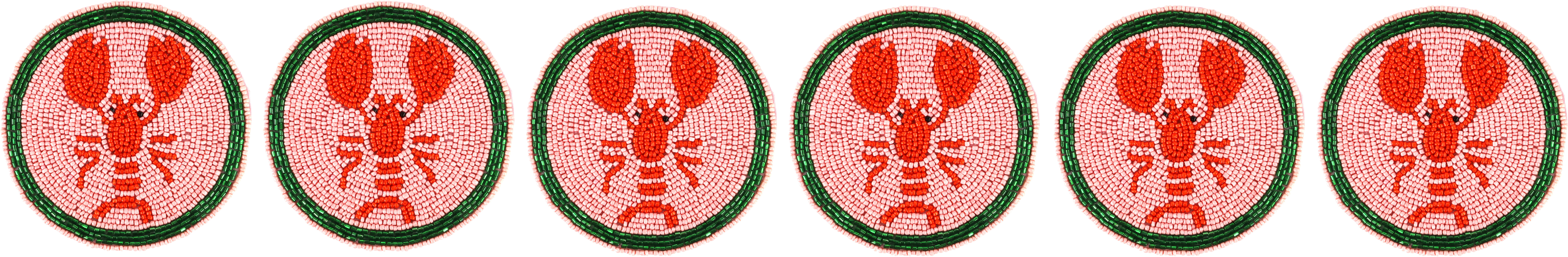 9065 POSAVASOS DE PERLA LOBSTER  S/6