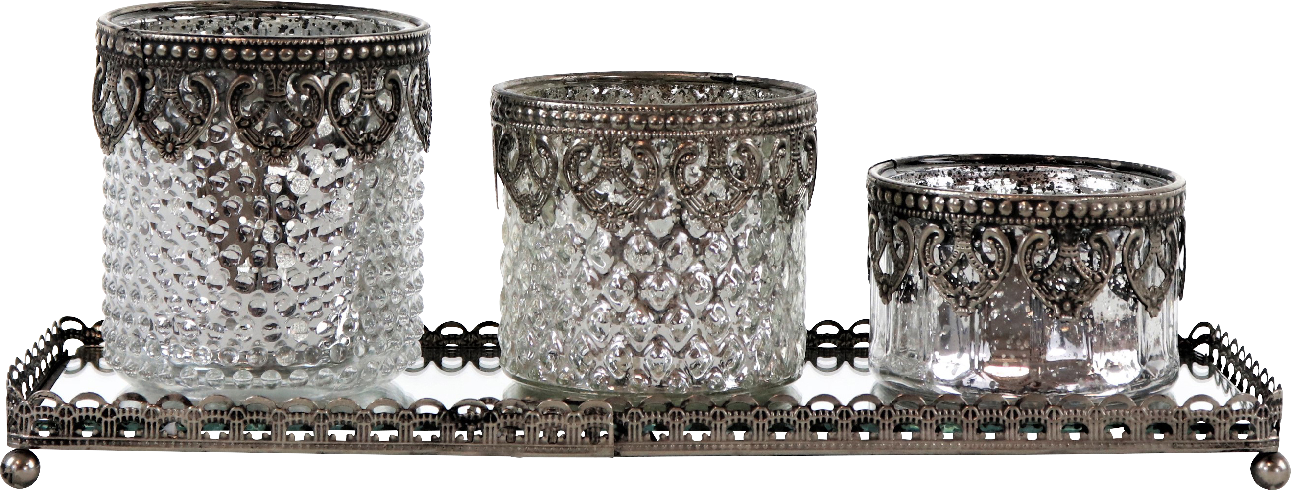 9067 GLASSENSEMBLE W. TRAY TOPKAPI  S/4