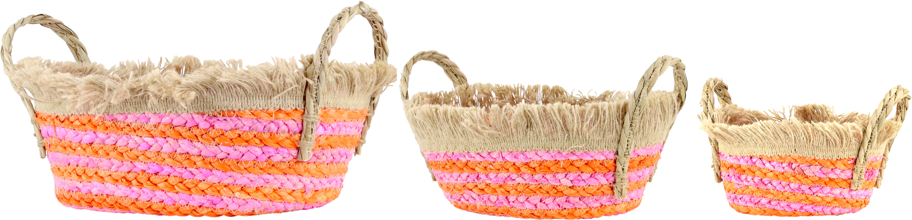 9123 CESTAS OVALES ZAHARA STRIPES  S/3