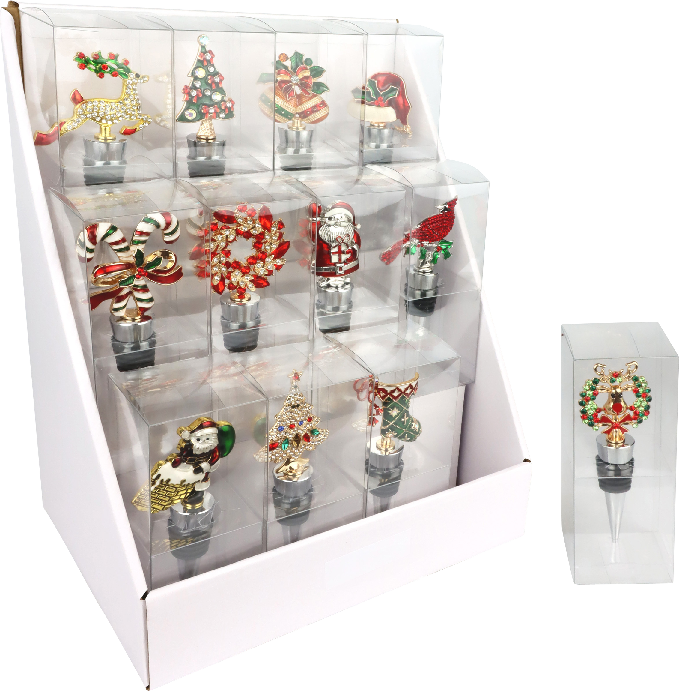 9142 DISPLAY FLASCHENKORKEN X-MAS  12P
