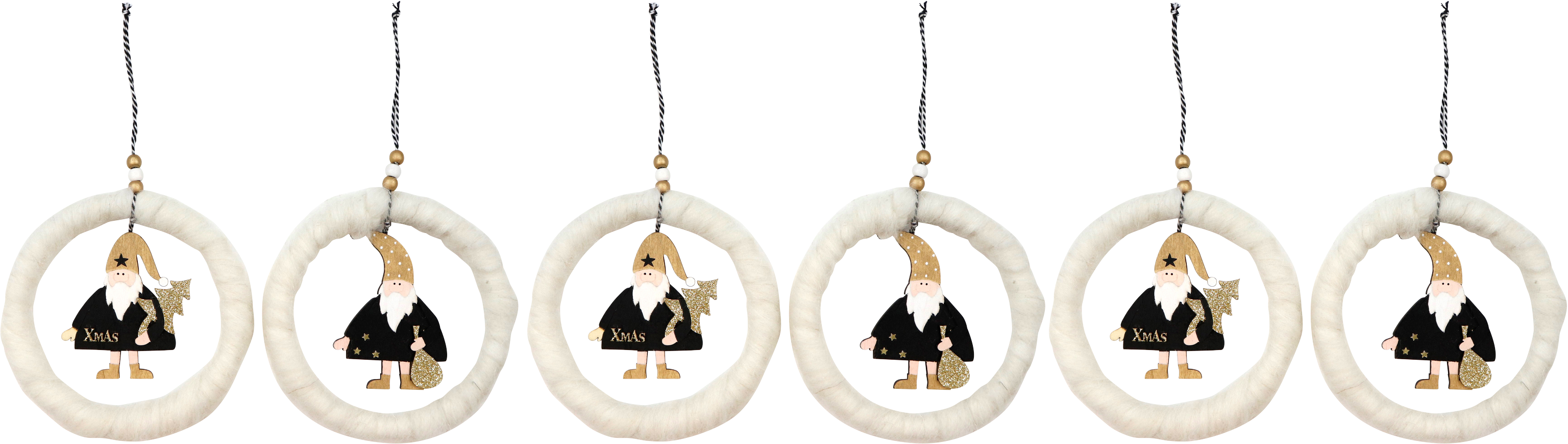 9333 PENDAGLI FELTRO  SANTA  6PZ