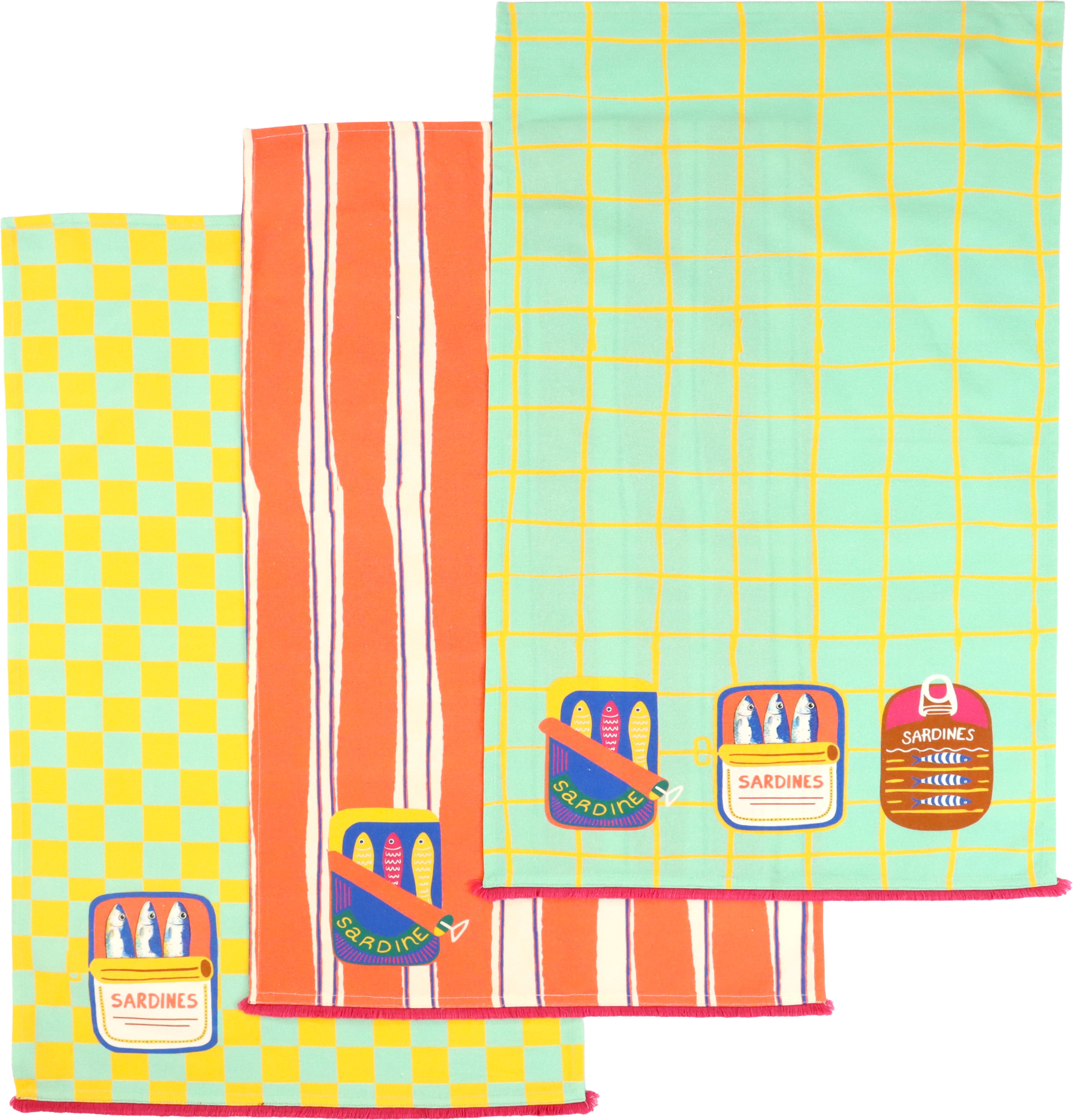 9559 KITCHENTOWELS FISHY FRIENDS  S/3
