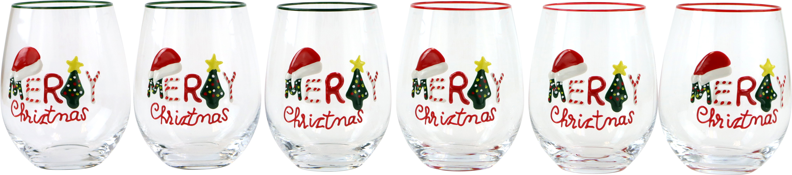 9634 VASOS MERRY CHRISTMAS  S/6