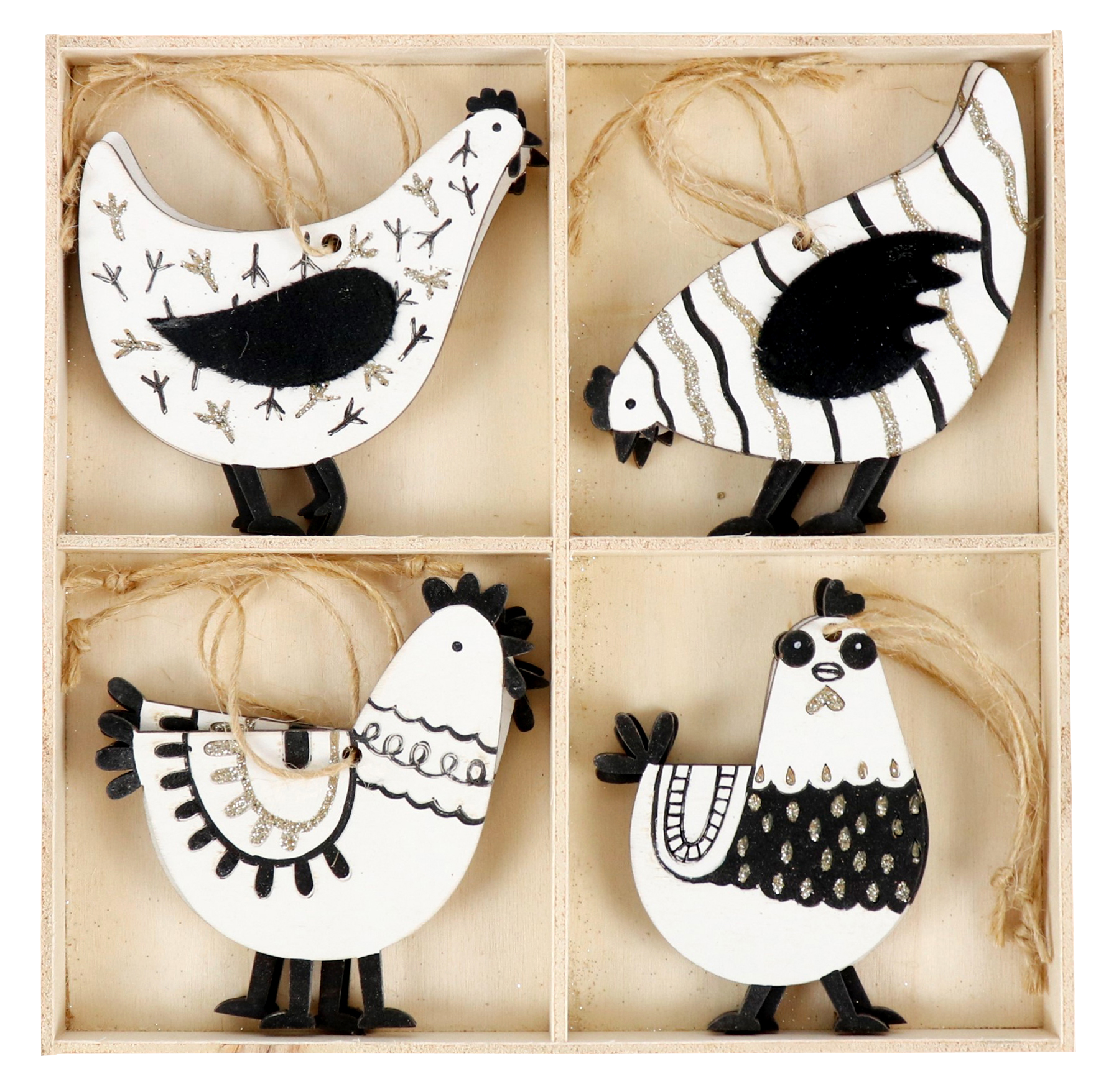 9934 COLGANTES MADERA  CHICKEN  S/12